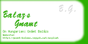 balazs gnamt business card